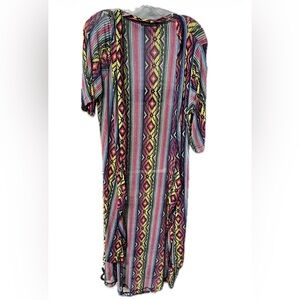 Crazy Train Vibrant Striped Long Sleeve Dress